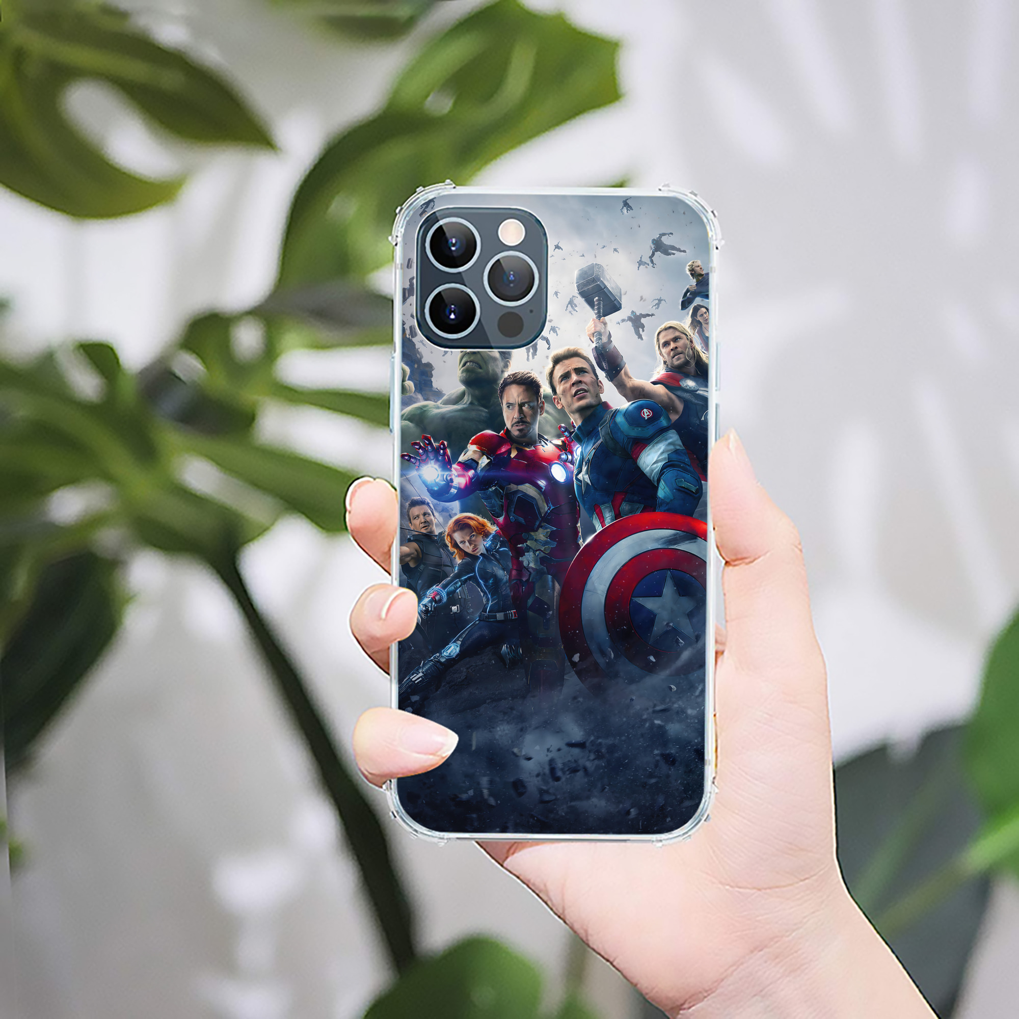 （画像用） アベンジャーズ The Avengers 【iPhone 12シリーズ対応】透明スマホケース（クリアソフトケース）